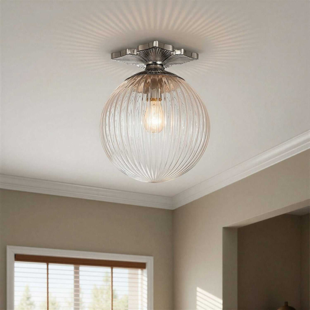 Orly One Light Semi Flush Mount in Polished Nickel Crystorama