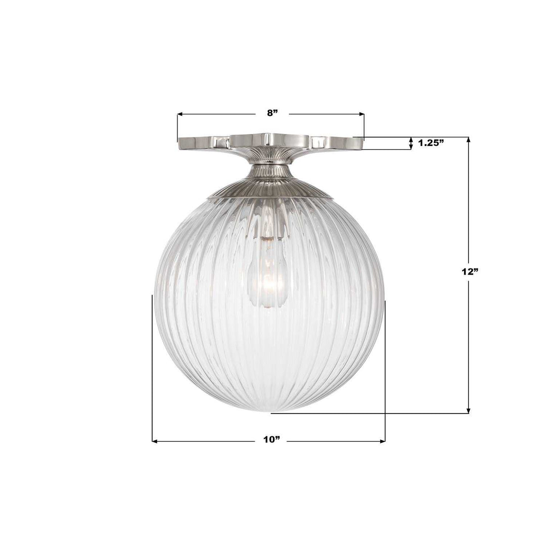 Orly One Light Semi Flush Mount in Polished Nickel Crystorama
