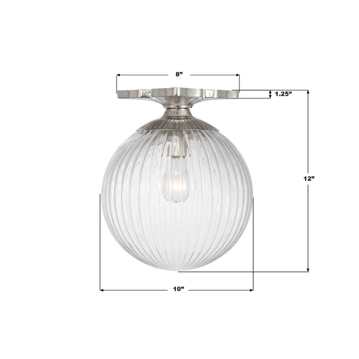 Orly One Light Semi Flush Mount in Polished Nickel Crystorama
