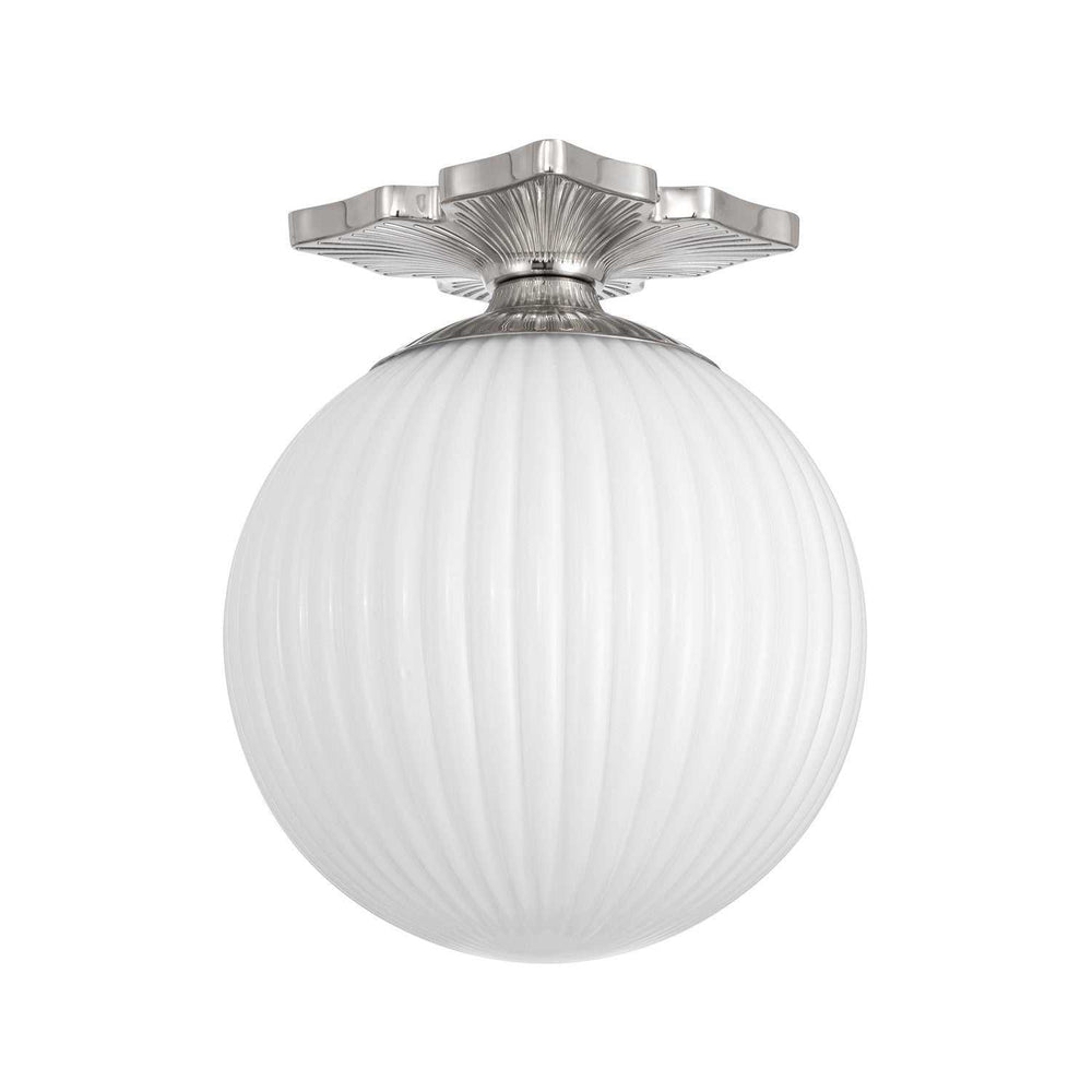 Crystorama - ORY-1003-PN-WH - One Light Semi Flush Mount - Orly - Polished Nickel