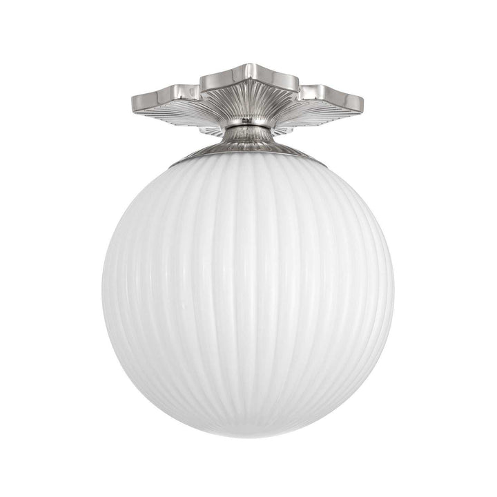 Crystorama - ORY-1003-PN-WH - One Light Semi Flush Mount - Orly - Polished Nickel