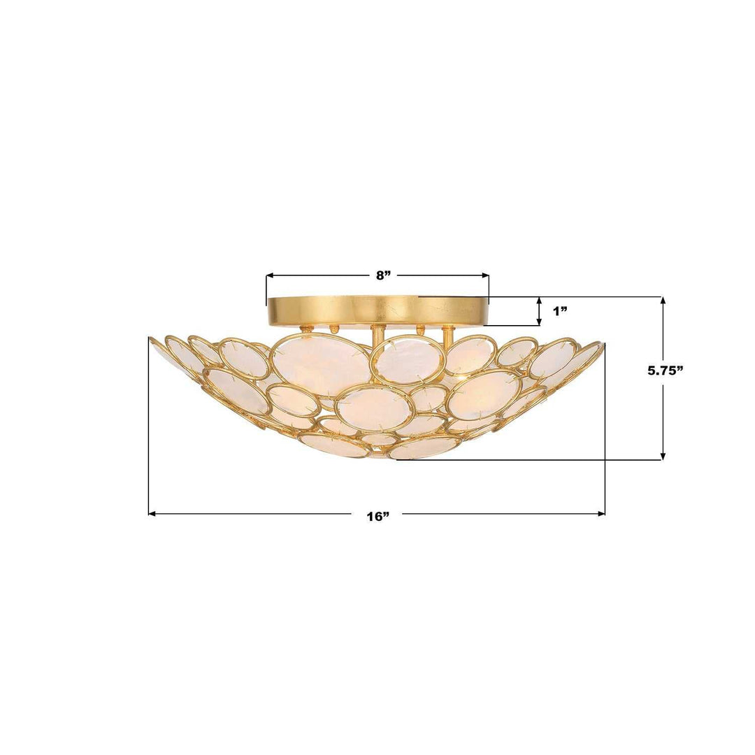 Crystorama - PAL-524-GA - Three Light Semi Flush Mount - Palla - Antique Gold