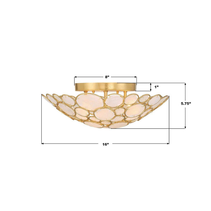 Crystorama - PAL-524-GA - Three Light Semi Flush Mount - Palla - Antique Gold