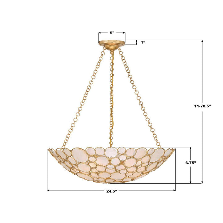 Crystorama - PAL-525-GA - Six Light Chandelier - Palla - Antique Gold