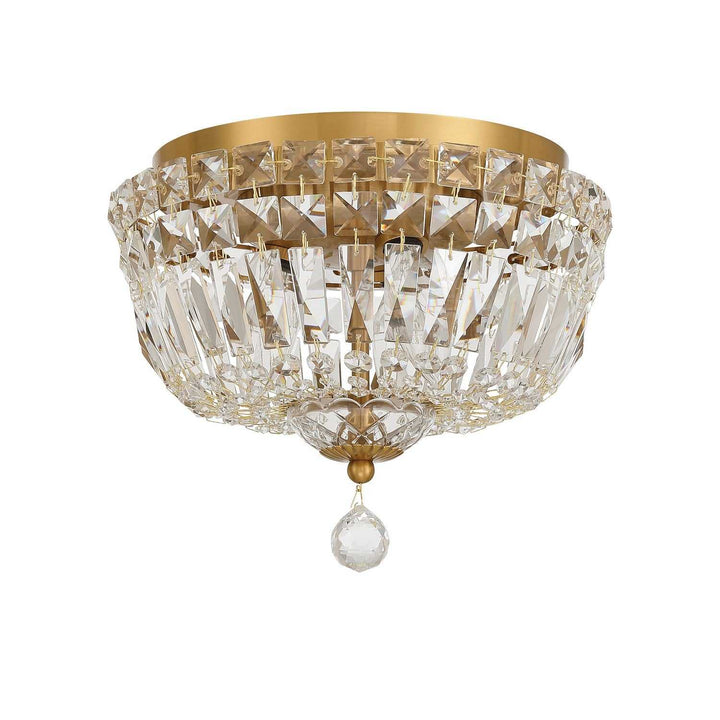Crystorama - ROS-A1003-AG-CL-MWP - Three Light Flush Mount - Roslyn - Aged Brass