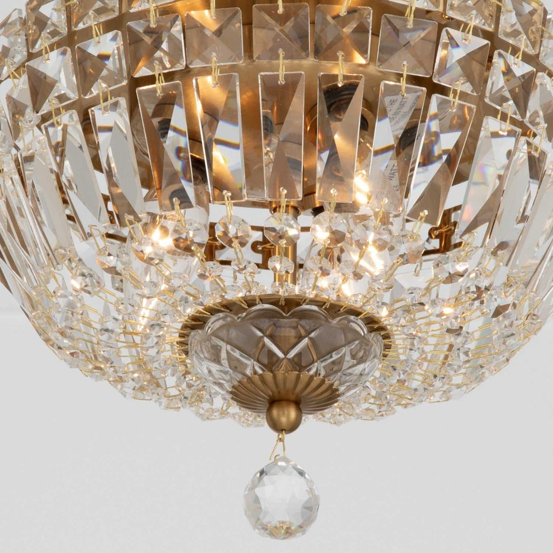 Crystorama - ROS-A1003-AG-CL-MWP - Three Light Flush Mount - Roslyn - Aged Brass