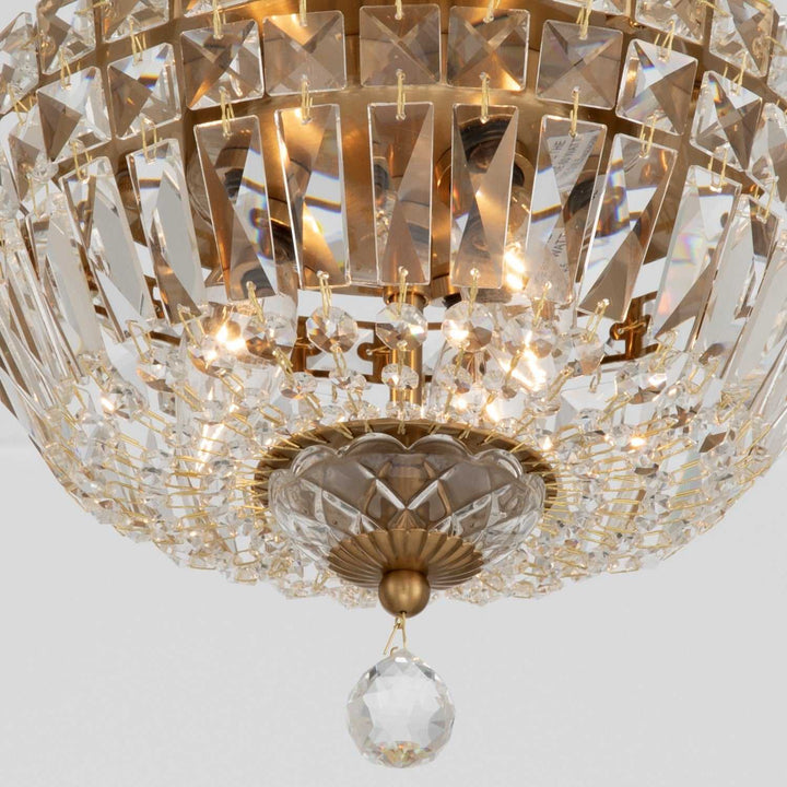 Crystorama - ROS-A1003-AG-CL-MWP - Three Light Flush Mount - Roslyn - Aged Brass