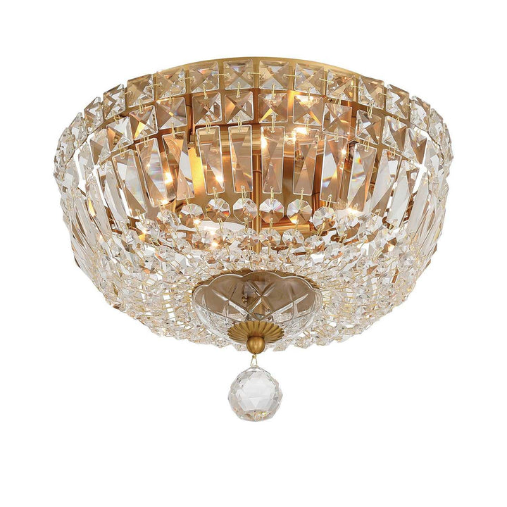 Crystorama - ROS-A1004-AG-CL-MWP - Four Light Flush Mount - Roslyn - Aged Brass