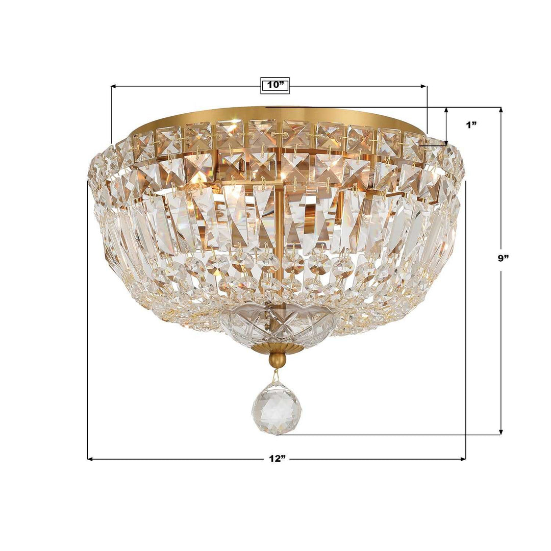 Crystorama - ROS-A1004-AG-CL-MWP - Four Light Flush Mount - Roslyn - Aged Brass