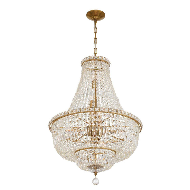 Crystorama - ROS-A1009-AG-CL-MWP - Nine Light Chandelier - Roslyn - Aged Brass