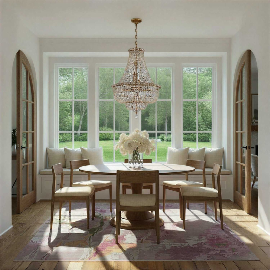 Crystorama - ROS-A1009-AG-CL-MWP - Nine Light Chandelier - Roslyn - Aged Brass