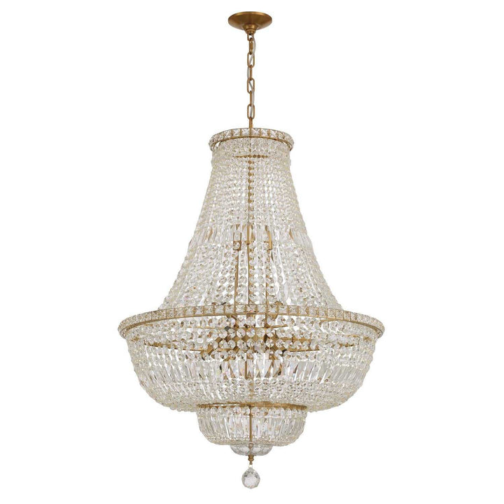 Crystorama - ROS-A1015-AG-CL-MWP - 15 Light Chandelier - Roslyn - Aged Brass