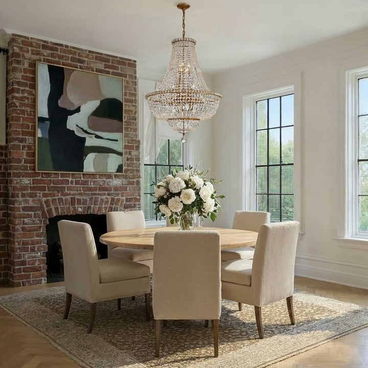 Crystorama - ROS-A1015-AG-CL-MWP - 15 Light Chandelier - Roslyn - Aged Brass