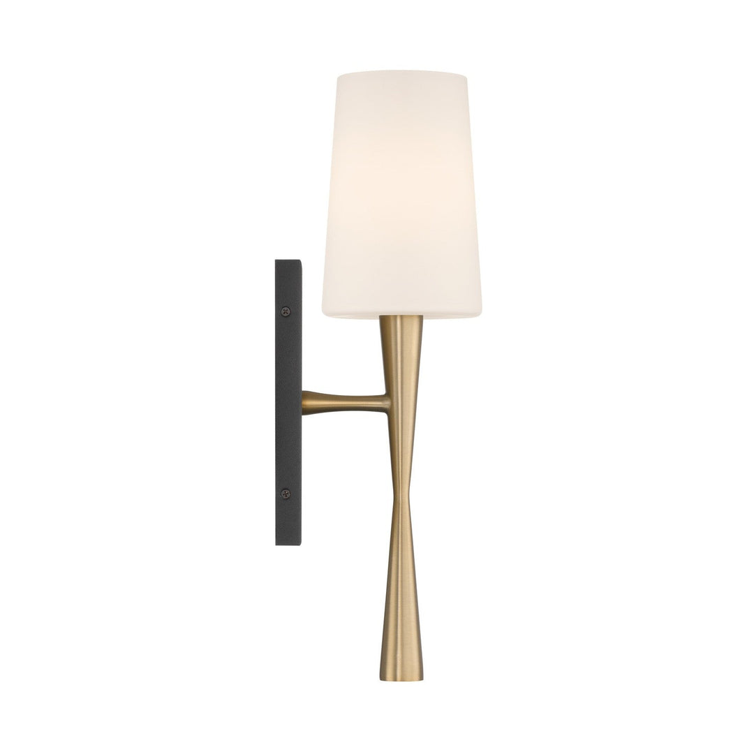 Crystorama - TRE-221-OP-AG-BF - One Light Wall Sconce - Trenton - Aged Brass + Black Forged