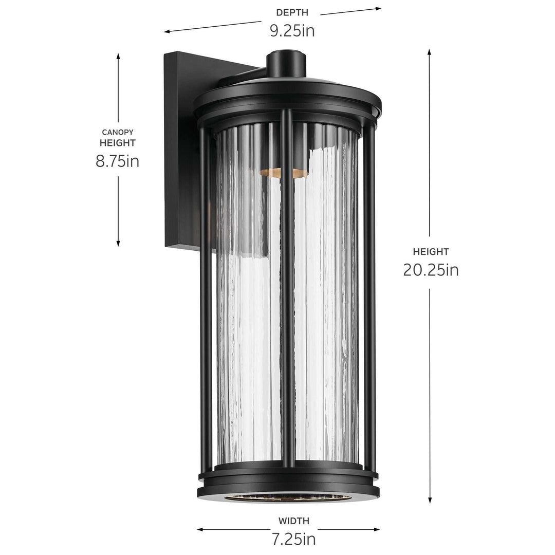 Kichler Canada - 59024BKDS - One Light Outdoor Wall Mount - Barras - Black