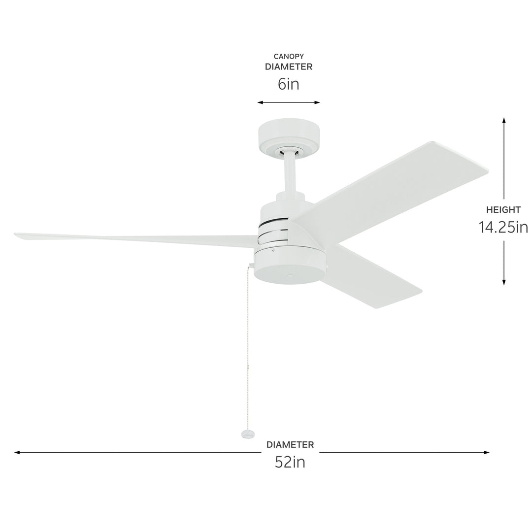 Kichler Canada - 300375MWH - 52" Ceiling Fan - Spyn Lite - Matte White