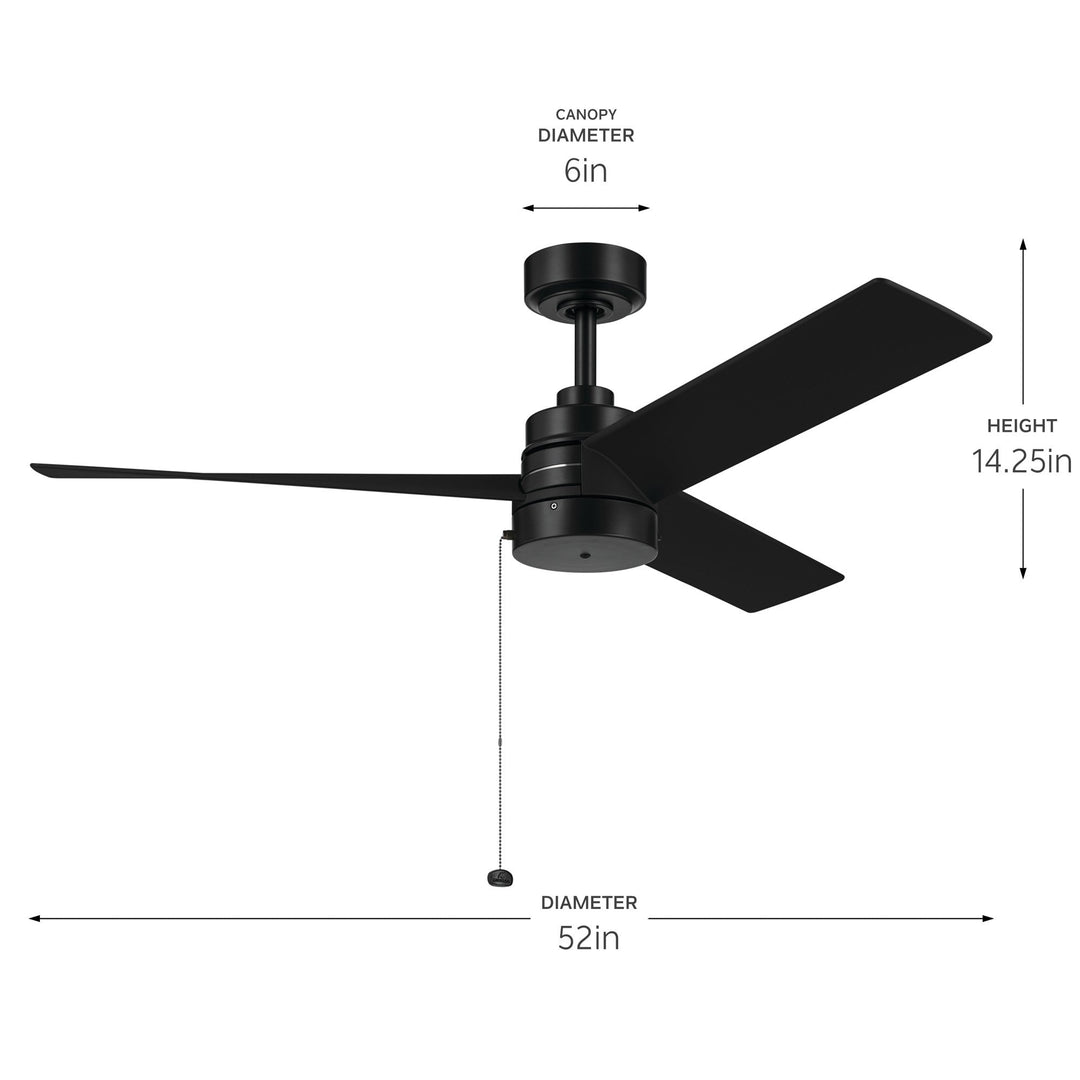 Kichler Canada - 300375BK - 52" Ceiling Fan - Spyn Lite - Black