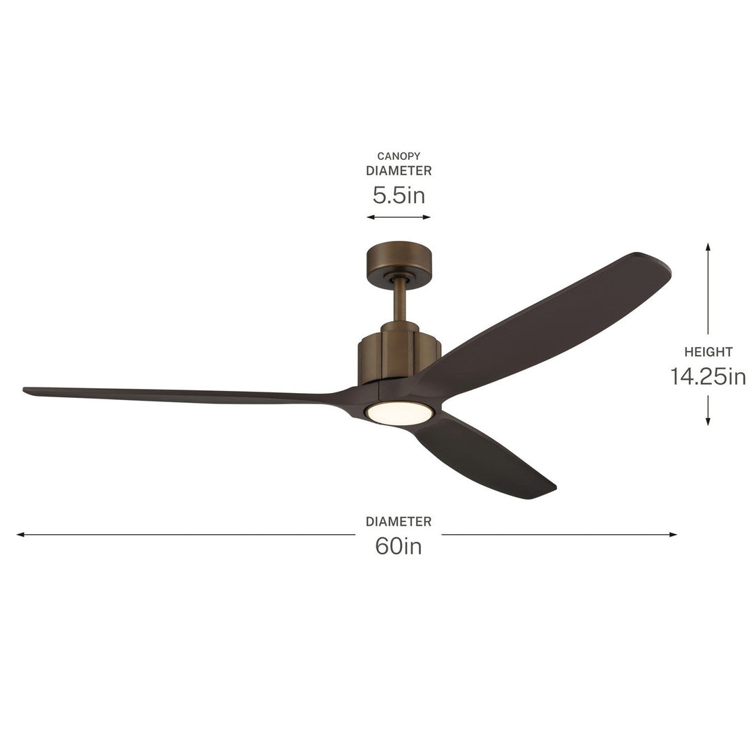 Calyx 60" Ceiling Fan in Heritage Brushed Bronze Kichler Canada