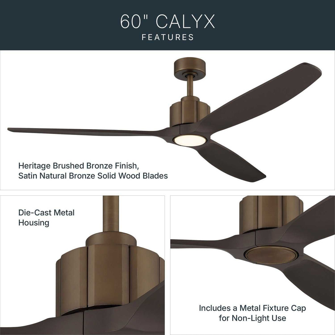 Calyx 60" Ceiling Fan in Heritage Brushed Bronze Kichler Canada