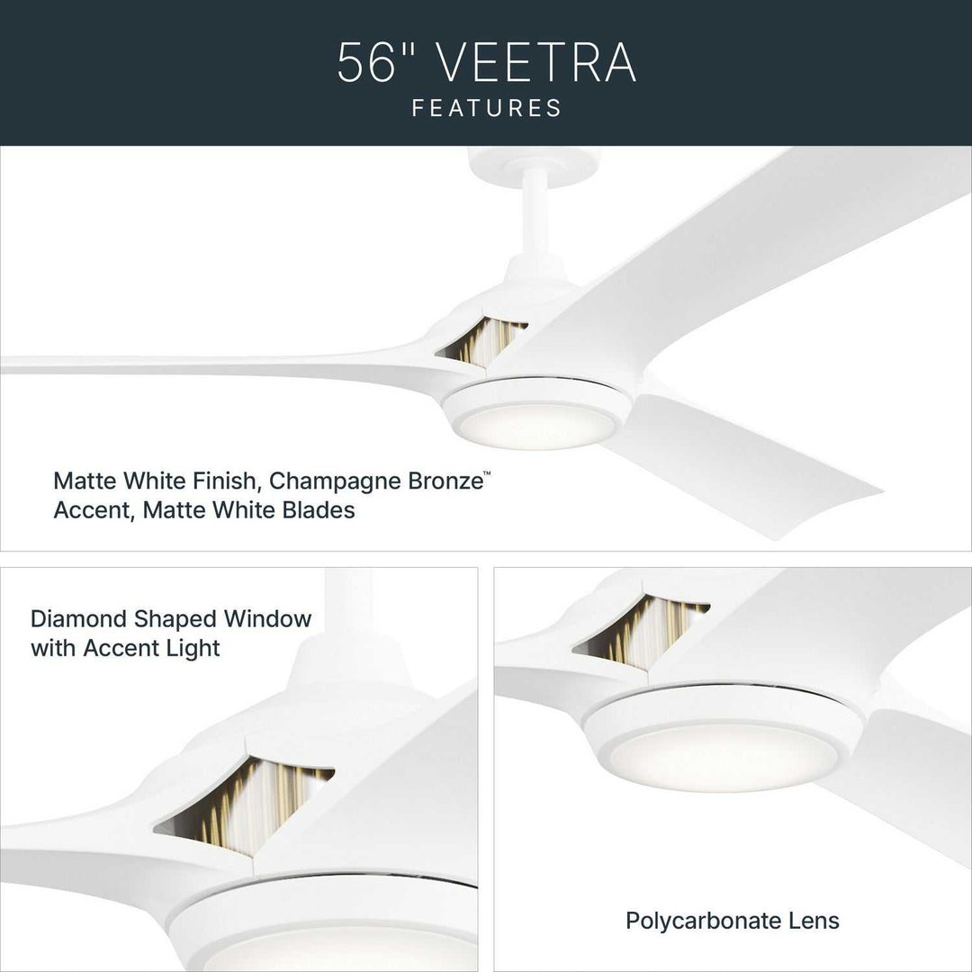 Veetra 56" Ceiling Fan in Matte White Kichler Canada