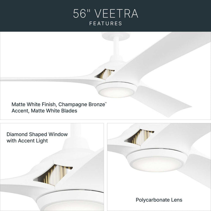 Veetra 56" Ceiling Fan in Matte White Kichler Canada