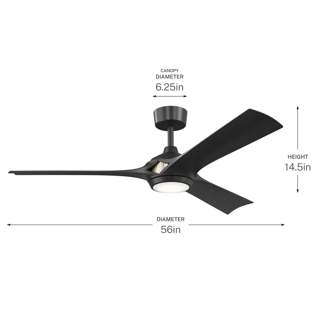 Kichler Canada - 300056-BK - 56" Ceiling Fan - Veetra - Matte Black