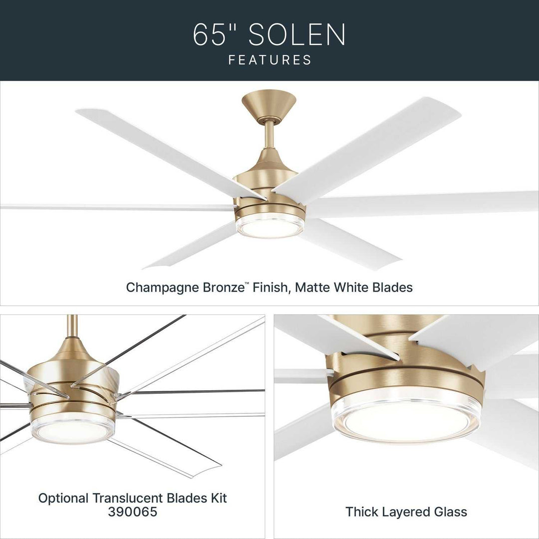 Solen 65" Ceiling Fan in Champagne Bronze Kichler Canada