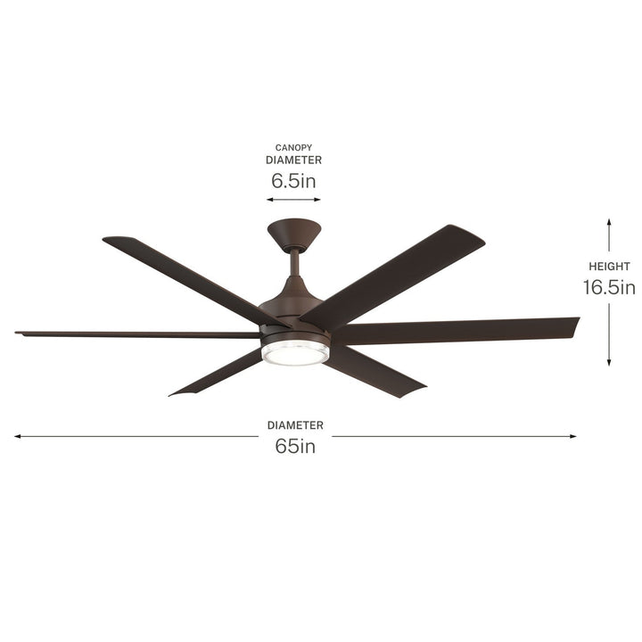 Solen 65" Ceiling Fan in Satin Natural Bronze Kichler Canada