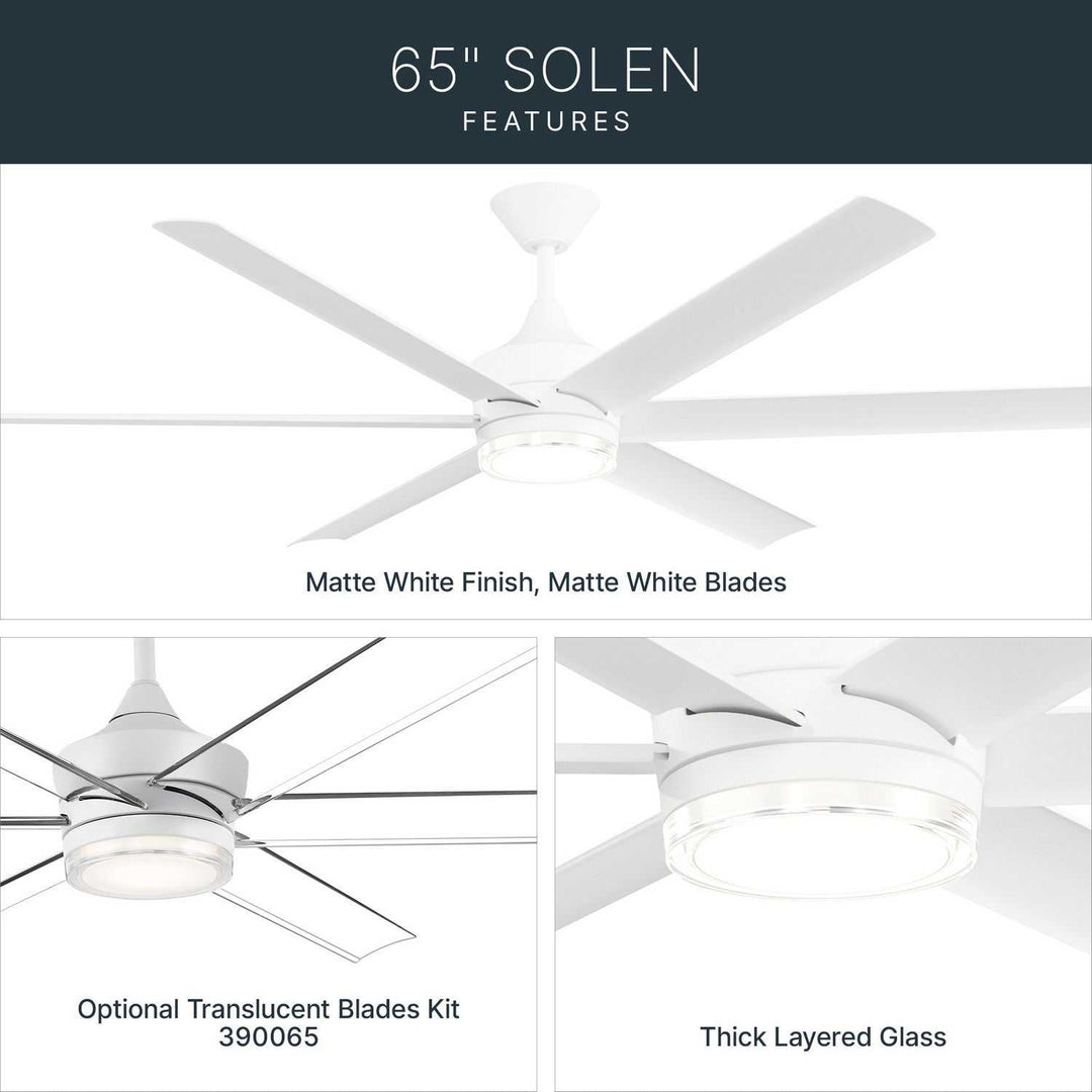 Solen 65" Ceiling Fan in Matte White Kichler Canada
