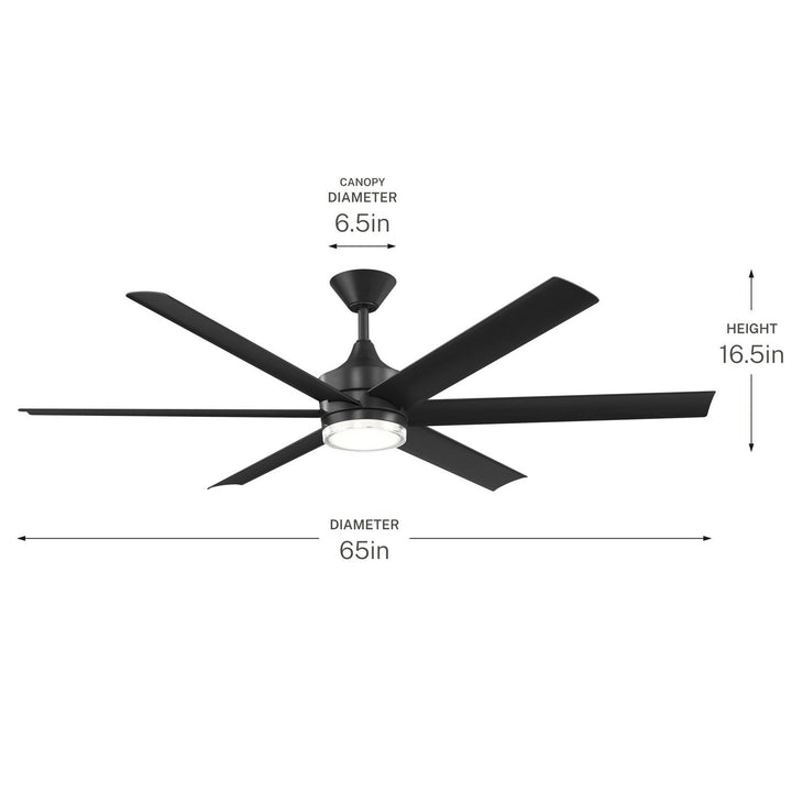 Solen 65" Ceiling Fan in Matte Black Kichler Canada