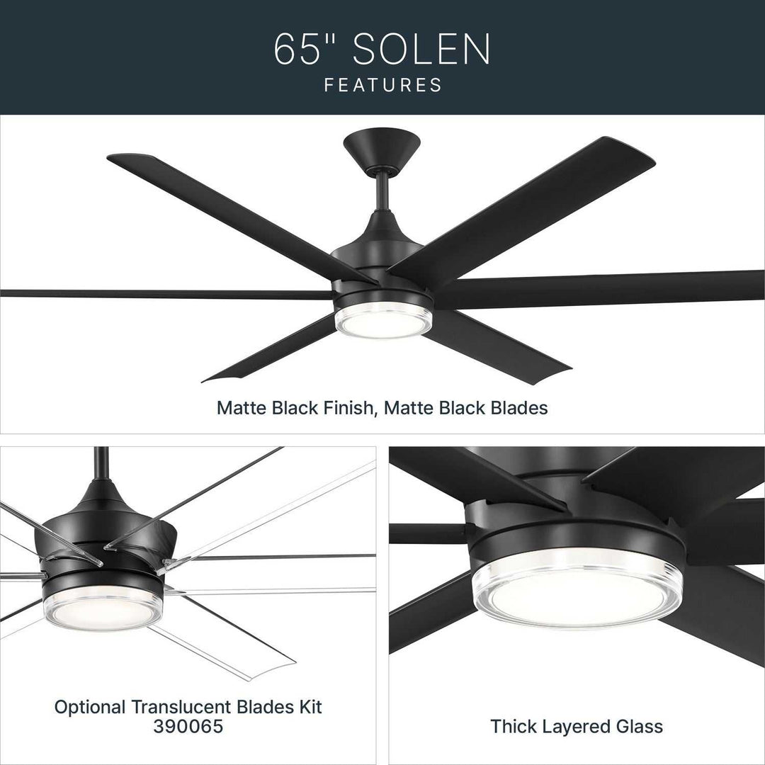 Solen 65" Ceiling Fan in Matte Black Kichler Canada