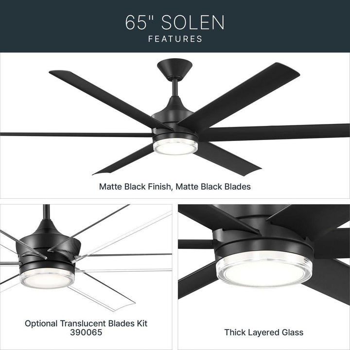 Solen 65" Ceiling Fan in Matte Black Kichler Canada
