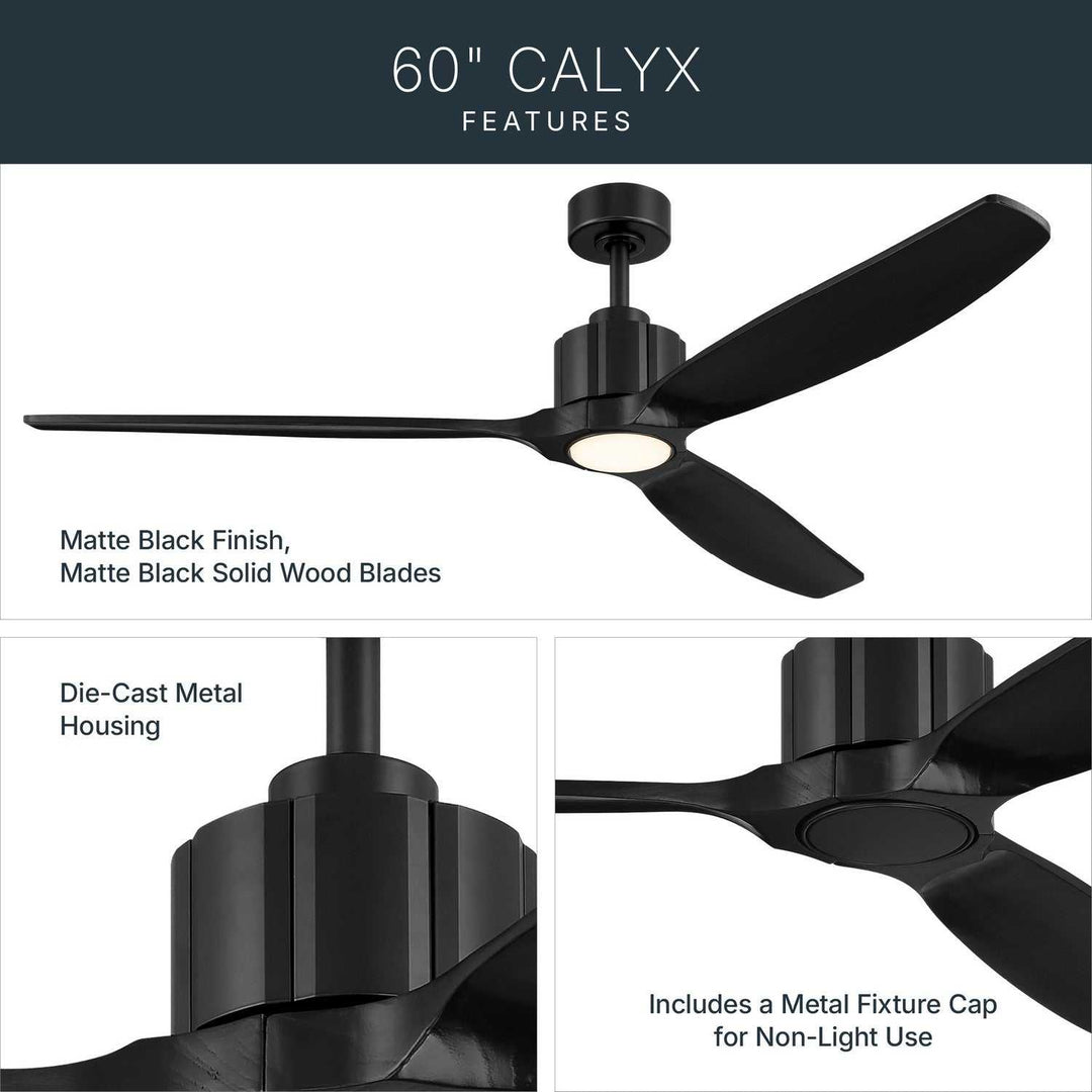 Calyx 60" Ceiling Fan in Matte Black Kichler Canada