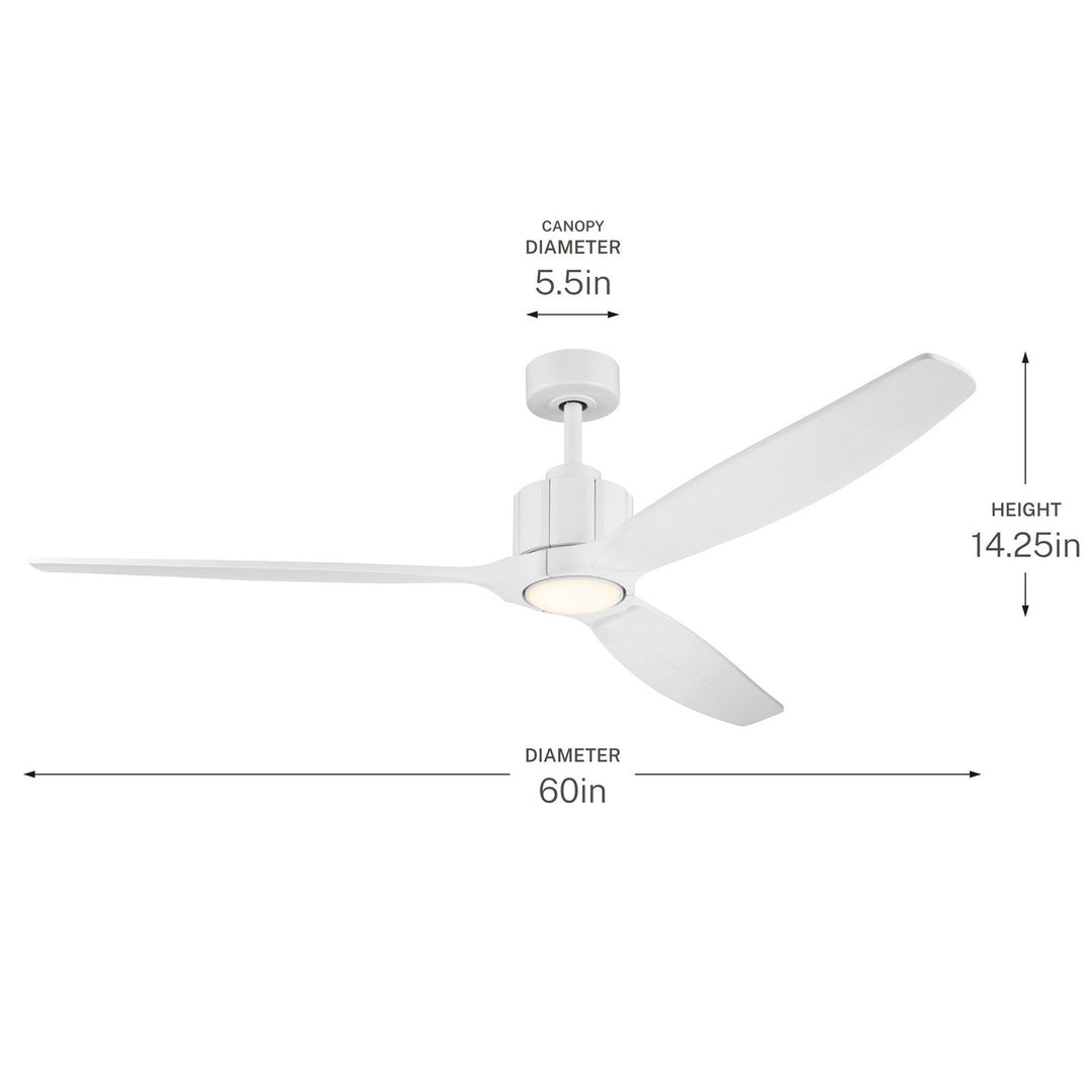 Calyx 60" Ceiling Fan in Matte White Kichler Canada