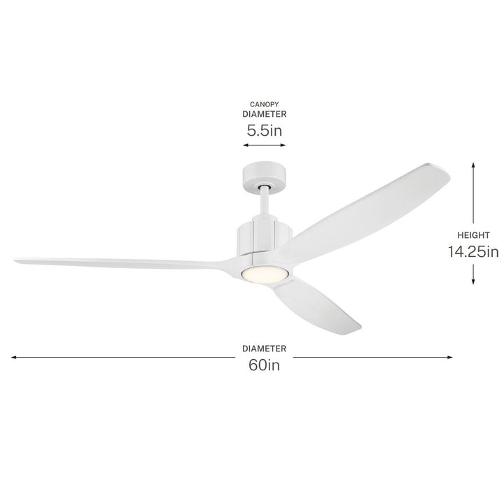 Calyx 60" Ceiling Fan in Matte White Kichler Canada