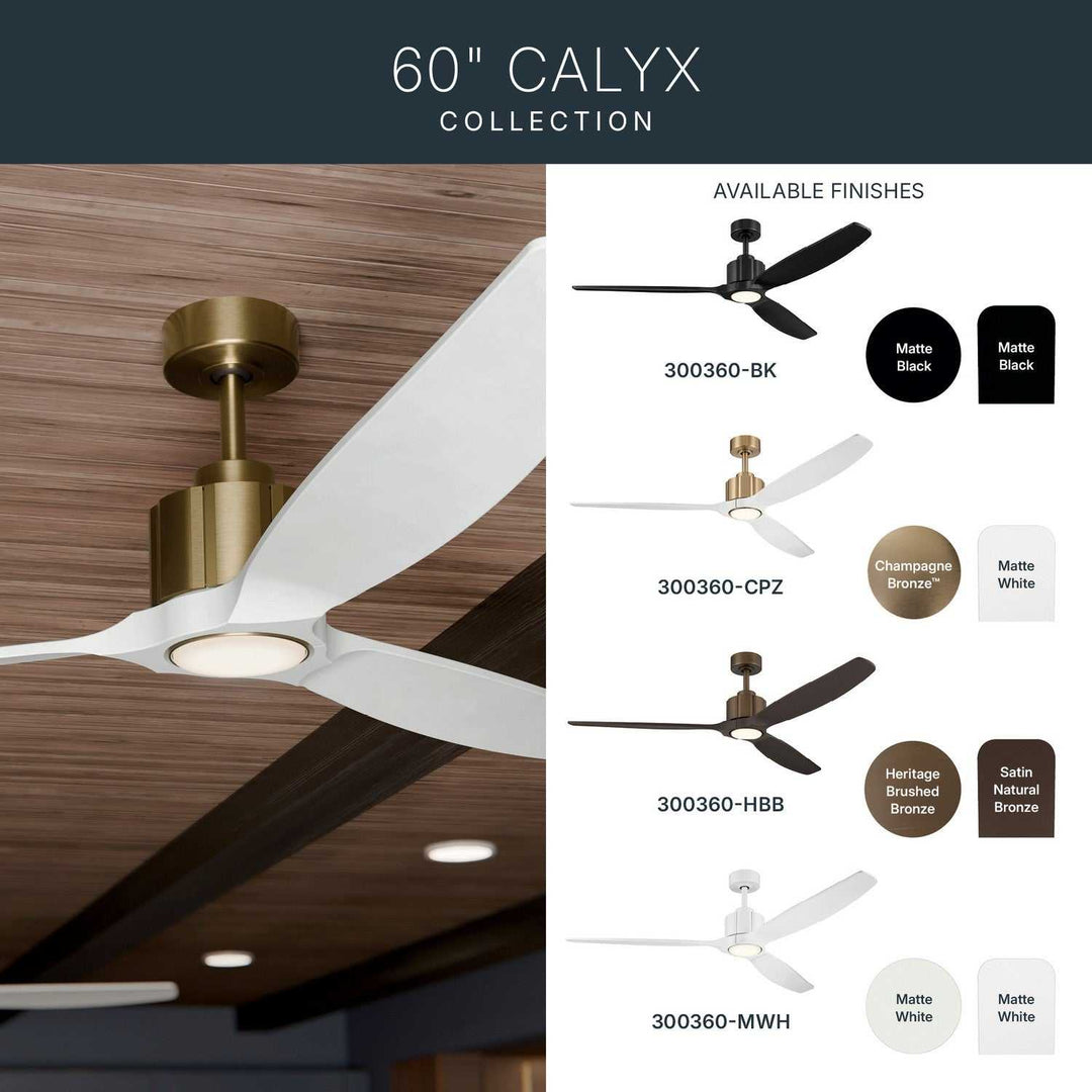 Calyx 60" Ceiling Fan in Matte White Kichler Canada