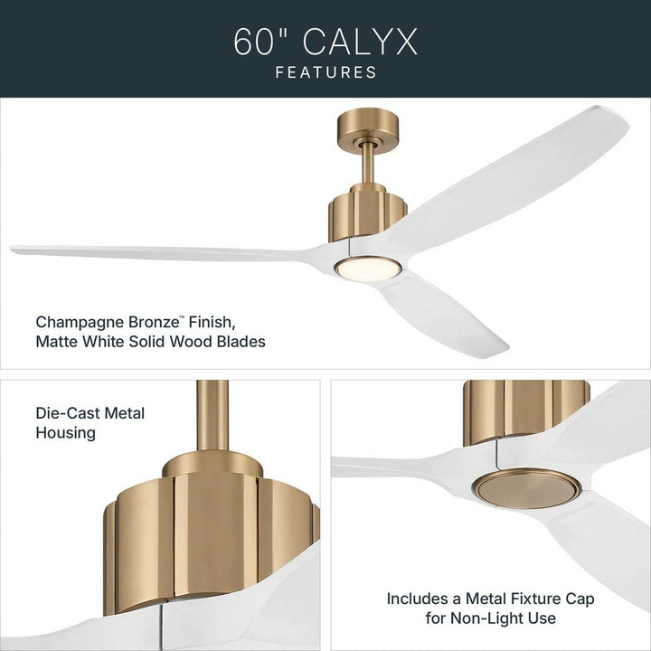 Calyx 60" Ceiling Fan in Champagne Bronze Kichler Canada