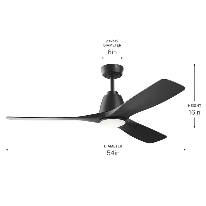 Kichler Canada - 300054-BK - 54" Ceiling Fan - Volos Ii - Matte Black