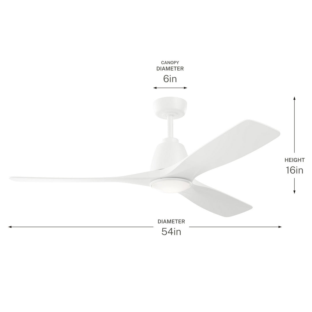 Kichler Canada - 300054-MWH - 54" Ceiling Fan - Volos Ii - Matte White