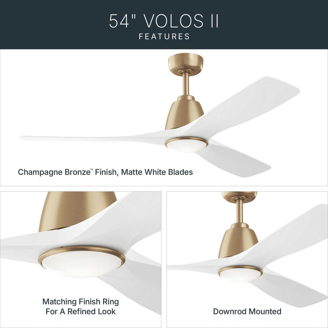 Kichler Canada - 300054-CPZ - 54" Ceiling Fan - Volos Ii - Champagne Bronze