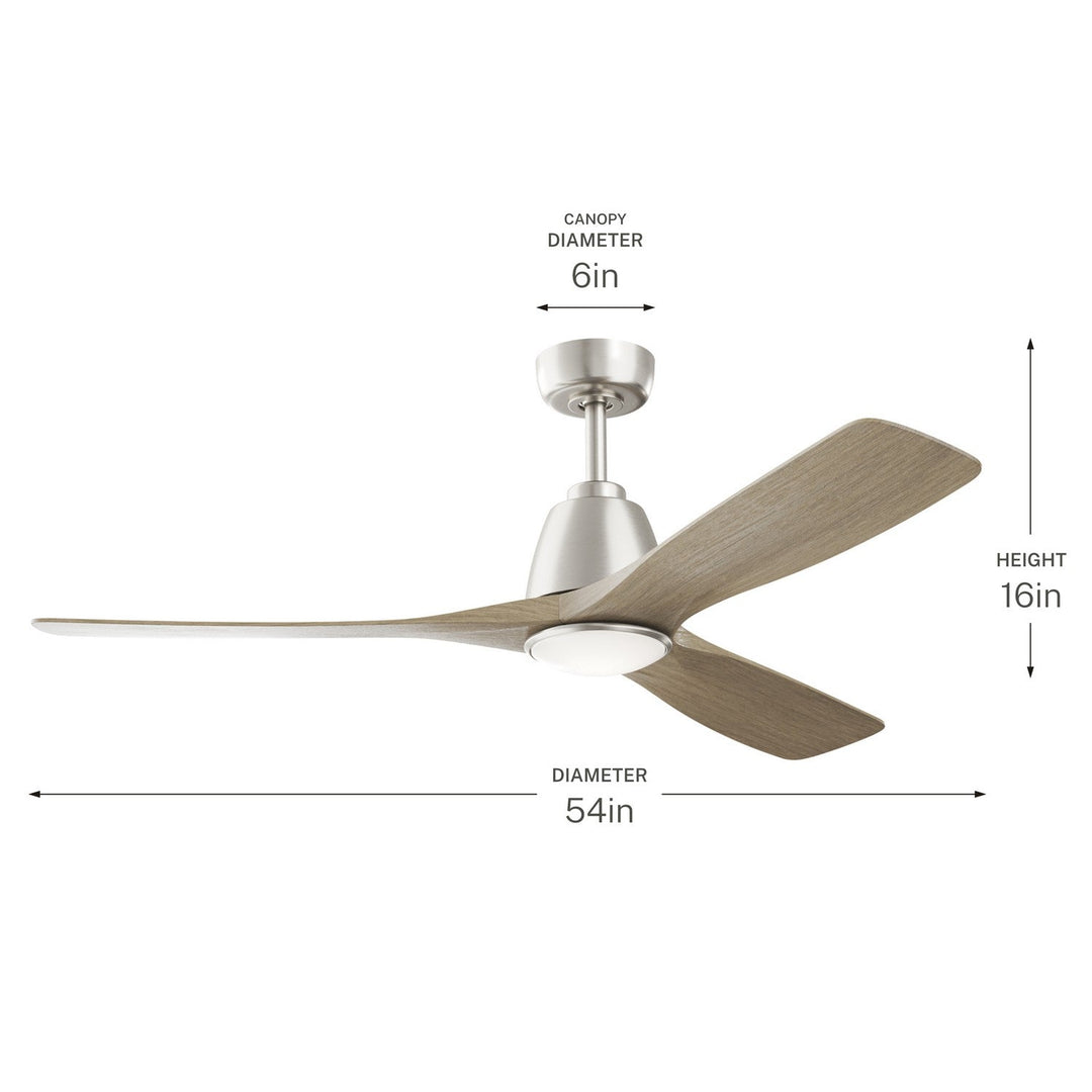 Kichler Canada - 300054-NI - 54" Ceiling Fan - Volos Ii - Brushed Nickel