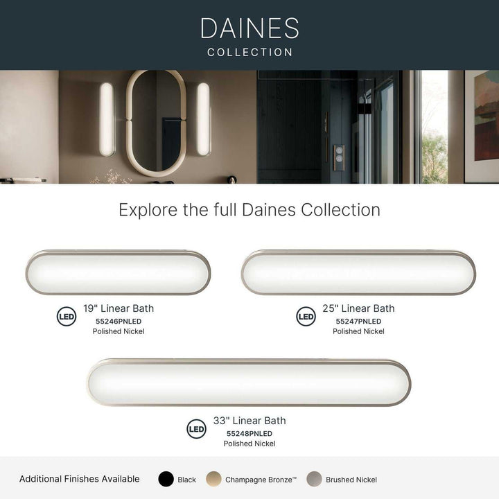 Kichler Canada - 55248PNLED - LED Bath Bar - Daines - Polished Nickel