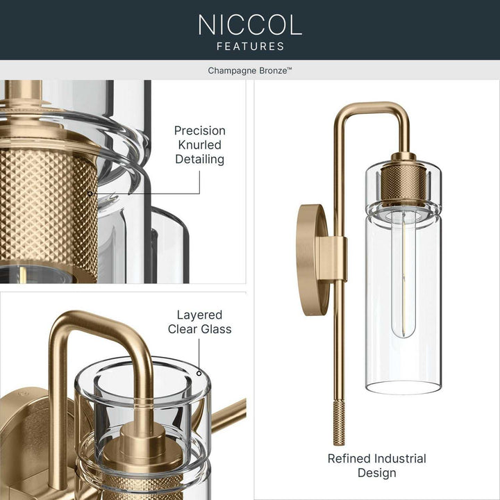 Kichler Canada - 55250CPZ - One Light Wall Sconce - Niccol - Champagne Bronze