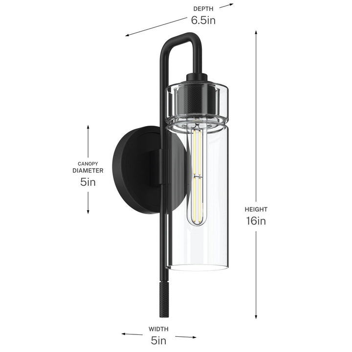 Kichler Canada - 55250BK - One Light Wall Sconce - Niccol - Black