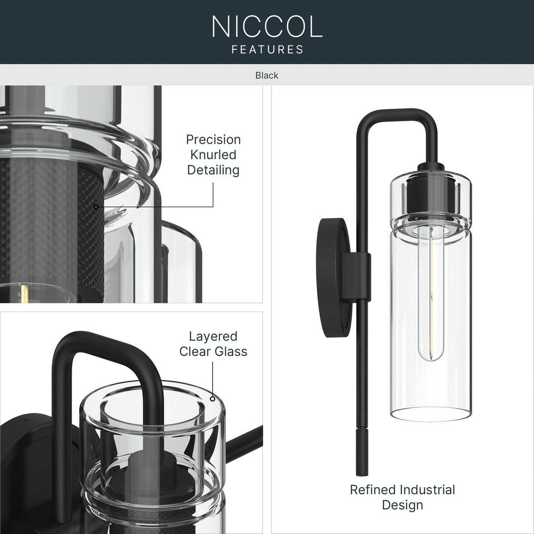 Kichler Canada - 55250BK - One Light Wall Sconce - Niccol - Black