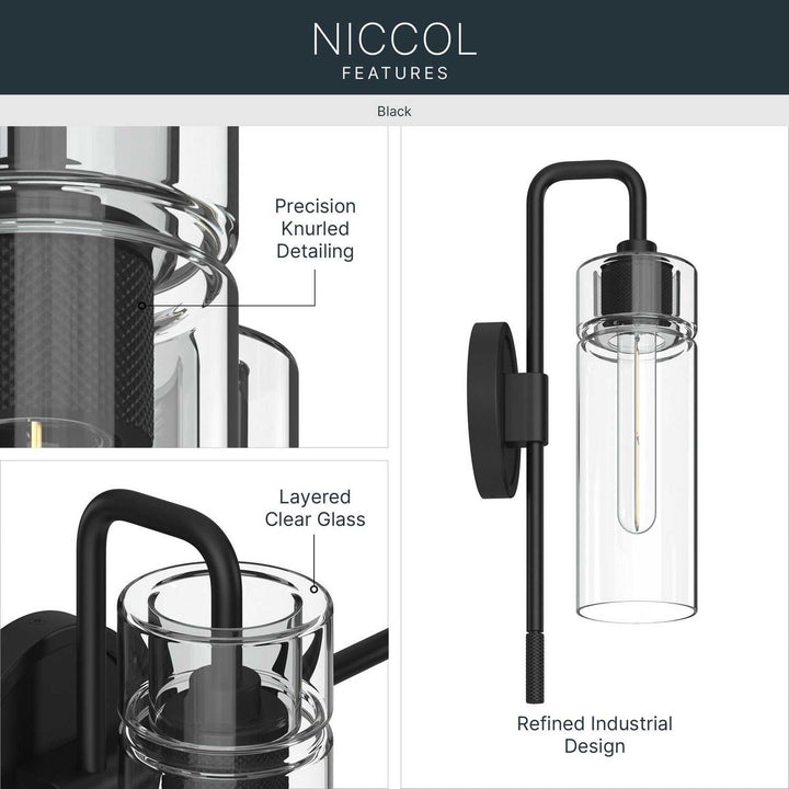 Kichler Canada - 55250BK - One Light Wall Sconce - Niccol - Black
