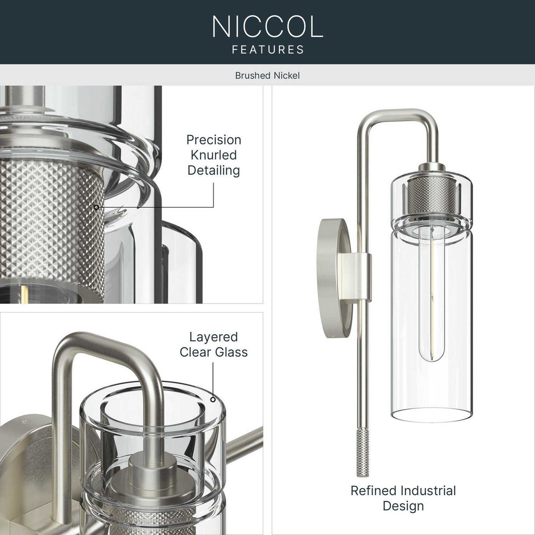 Kichler Canada - 55250NI - One Light Wall Sconce - Niccol - Brushed Nickel
