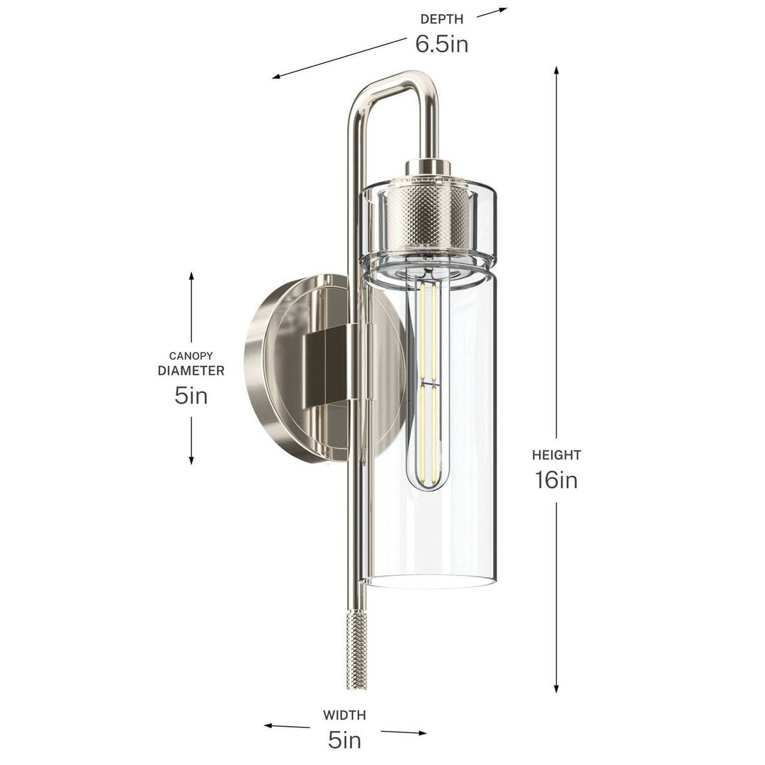 Kichler Canada - 55250PN - One Light Wall Sconce - Niccol - Polished Nickel