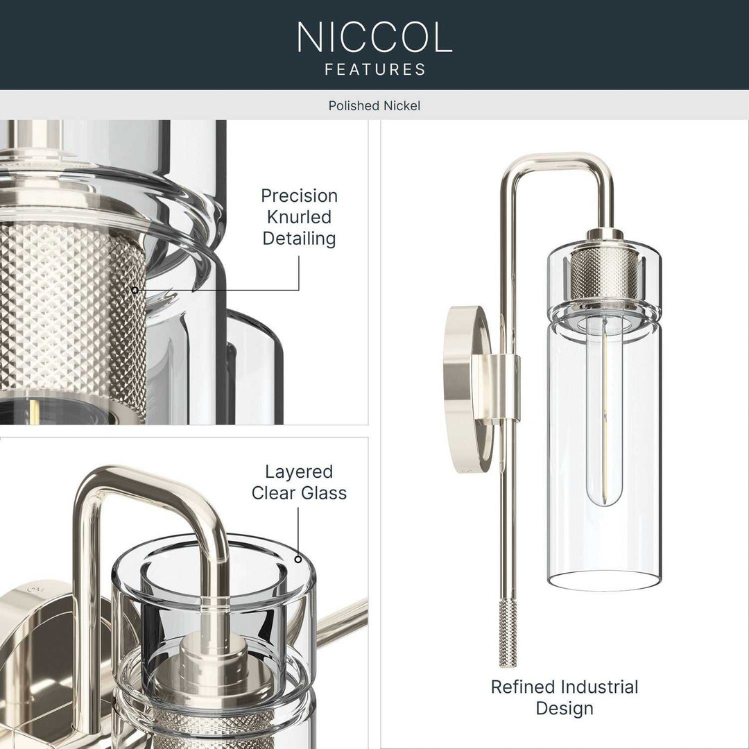 Kichler Canada - 55250PN - One Light Wall Sconce - Niccol - Polished Nickel