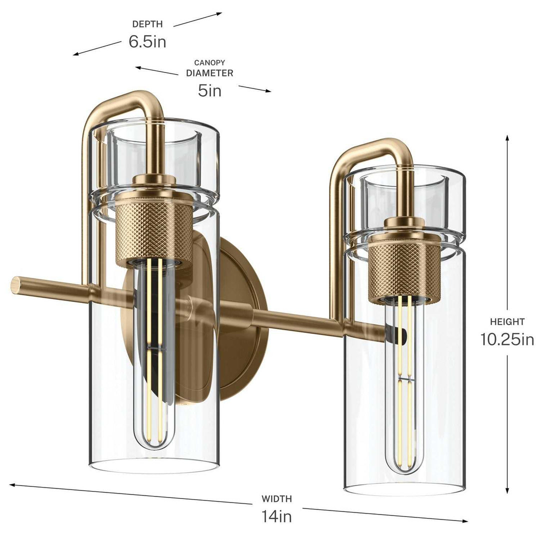 Kichler Canada - 55251CPZ - Two Light Bath - Niccol - Champagne Bronze